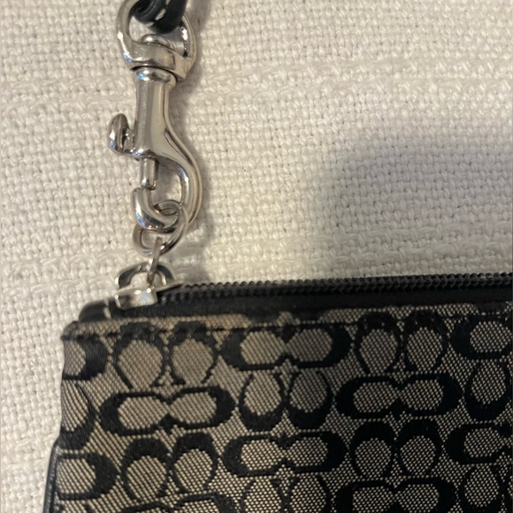 Coach Black and Gray Signature Wristlet - Picture 2 of 4